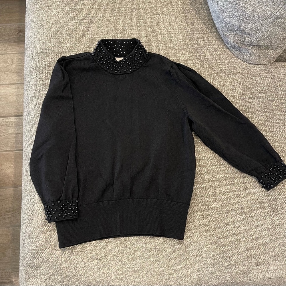 H&M Black Women's Sweater with Beaded Details